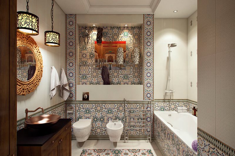 Intérieur combiné de salle de bain de style Orient