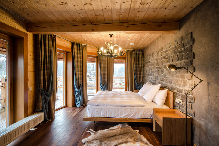 chambre de style chalet