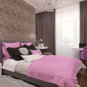 brown bedroom interior views