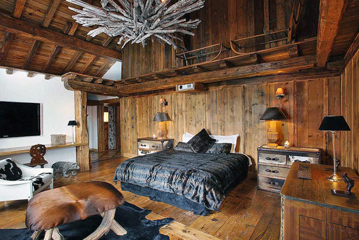 photo de conception de chambre chalet