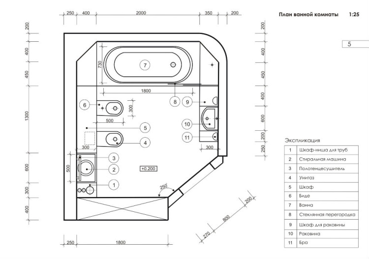 Projet de combinaison salle de bain / WC approuvé