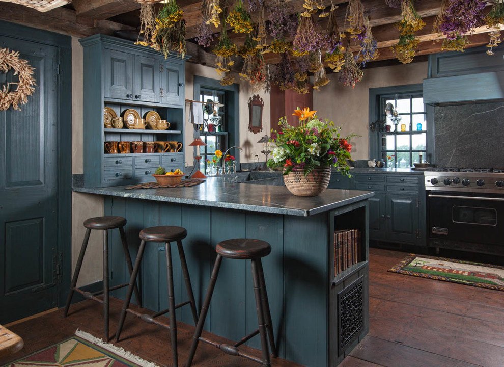 cuisine dans une maison en bois de style champêtre