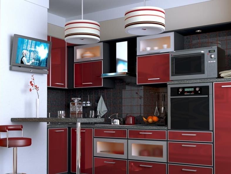 design della cucina con idee interne per la scatola di ventilazione