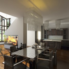 kitchen in a country house interior photo