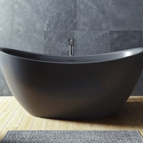 Baignoire en faux marbre anthracite