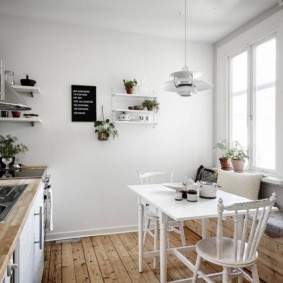 Cucina lineare in stile scandinavo