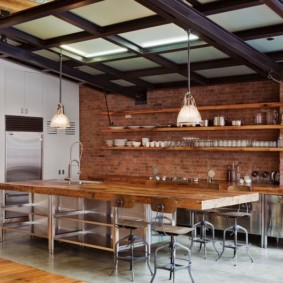 Interno cucina in stile loft