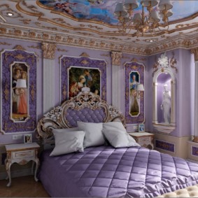 Couleur lilas à l'intérieur de la chambre