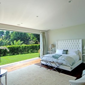 Panoramic window in the large bedroom