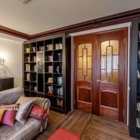 Book shelves in the living room