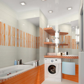 Couleur orange dans une salle de bain moderne