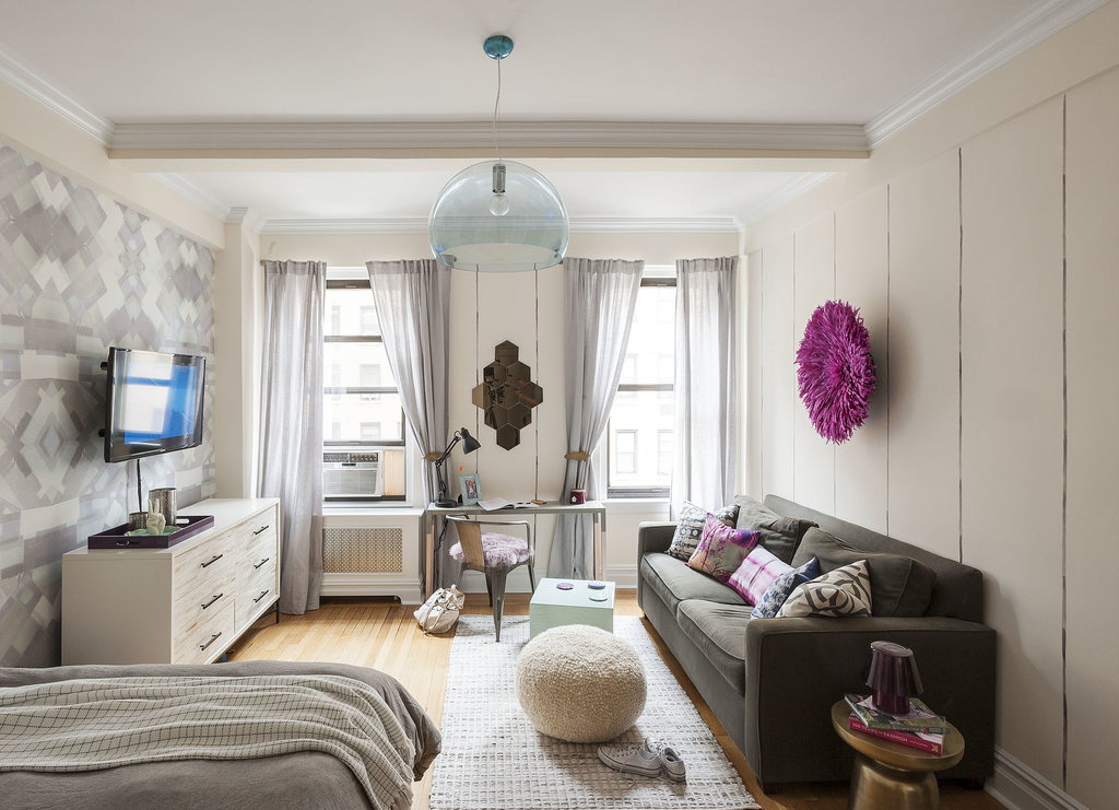 salon et chambre dans une pièce photo intérieur