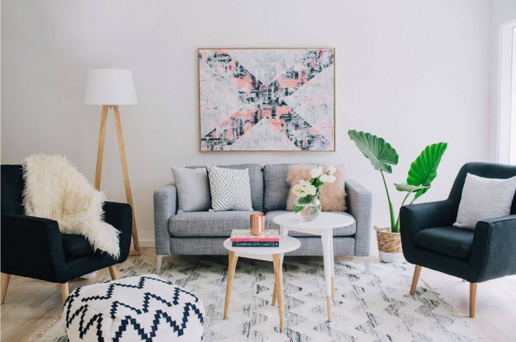 Scandinavian style living room photo decor