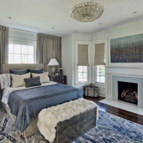 bedroom with a bed by the window in a country house