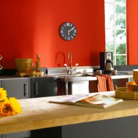 red kitchen paint