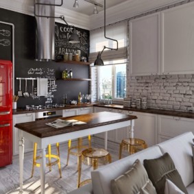 studio di cucina nella foto degli interni dell'appartamento