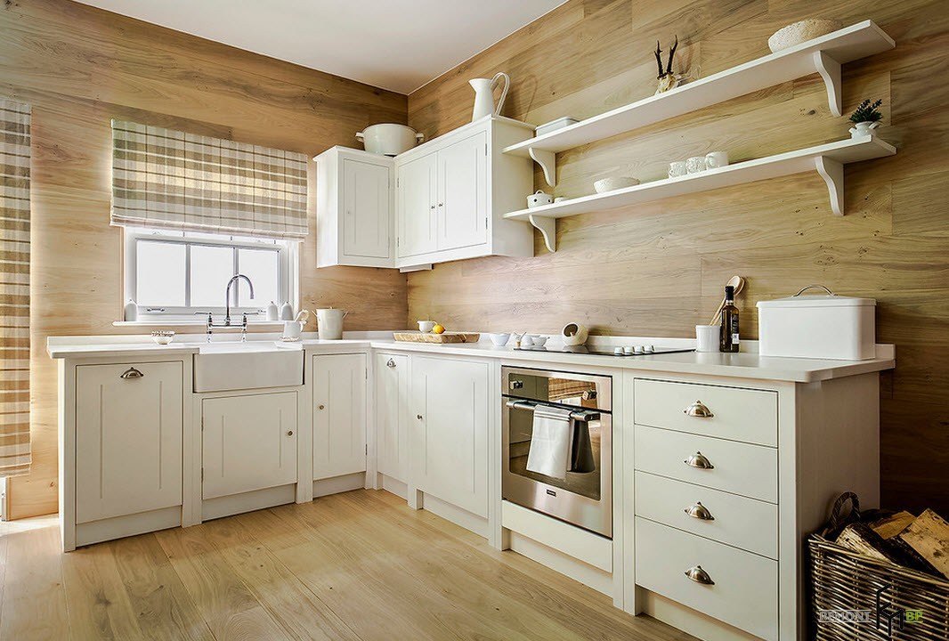 cuisine dans une maison en bois photo espèces