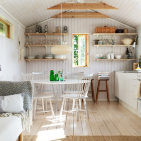 cucina in una casa di legno opzioni