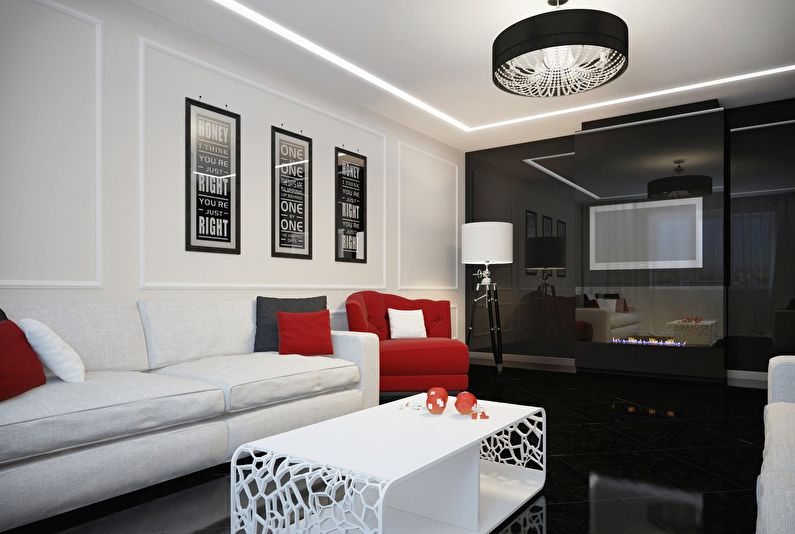 décor plat noir et blanc