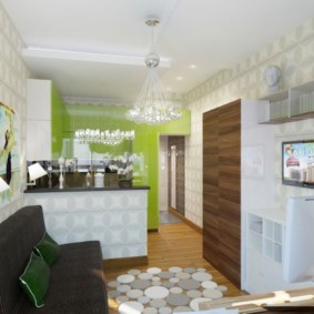 studio apartment 23 sq. meters design photo