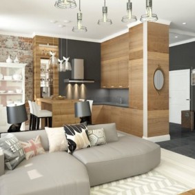 loft style studio apartment interior photo