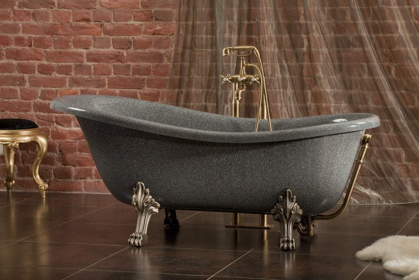 Surface de bain en marbre gris coulé