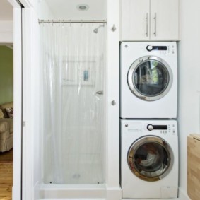 Polyethylene curtain on a shower stall