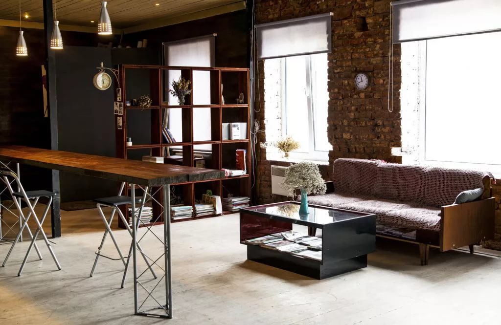 studio dans des options de photo de style loft