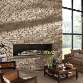 wall decoration with decorative stone photo