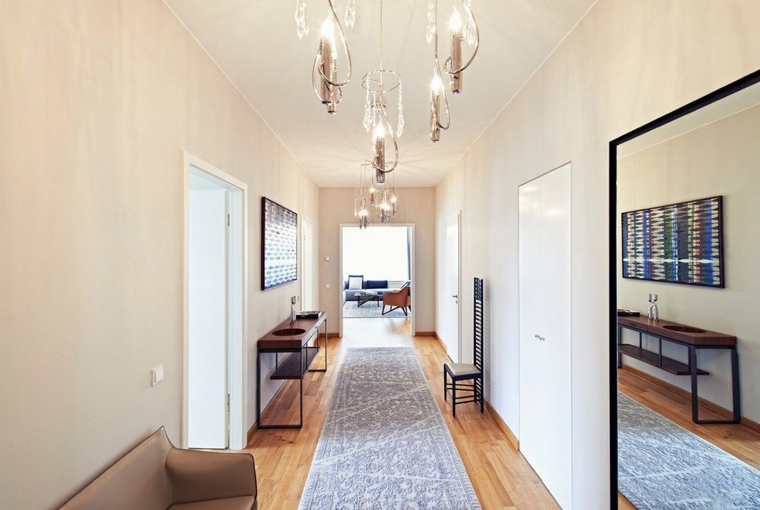 ceiling chandelier in the hallway photo design