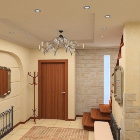 ceiling chandelier in the hallway interior photo