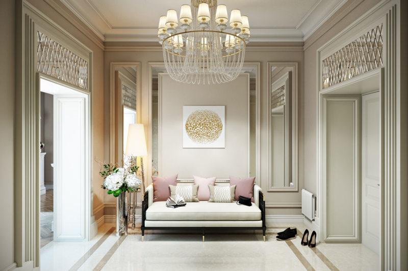 ceiling chandelier in the hallway photo ideas