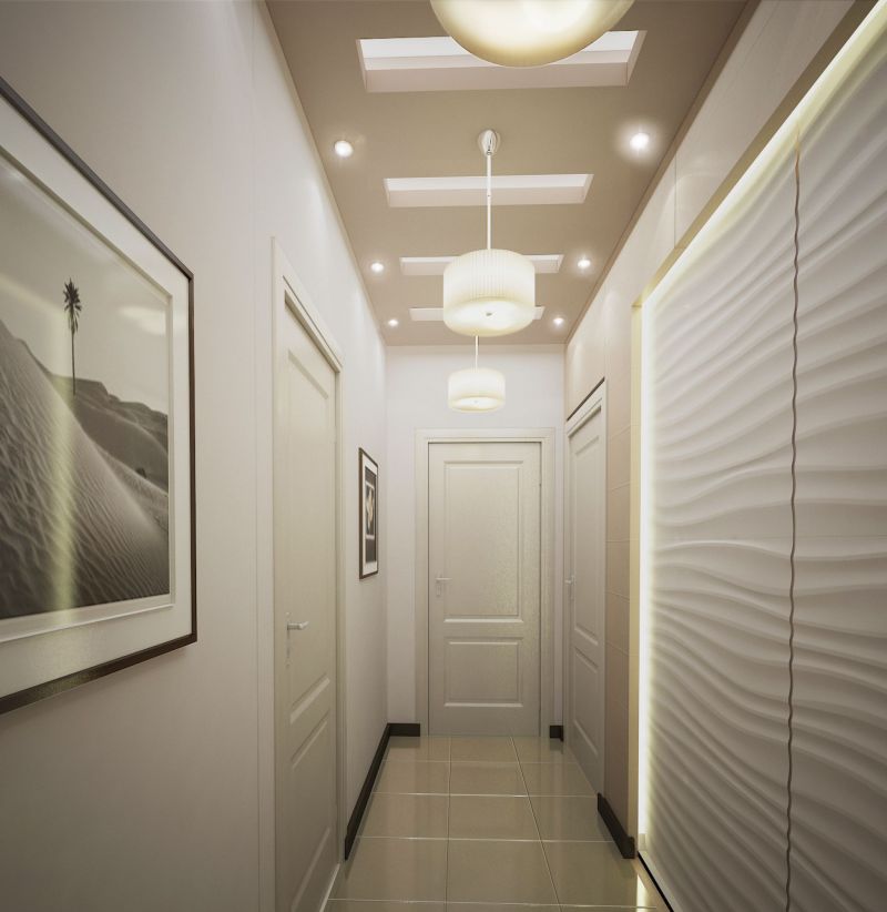 ceiling chandelier in the hallway interior ideas