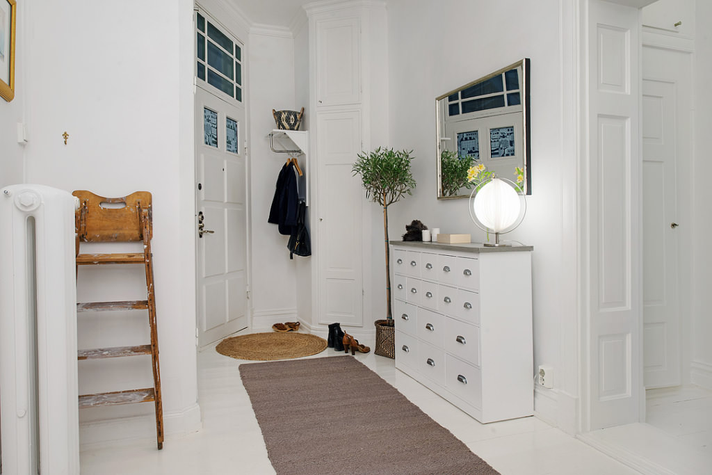 white hallway design