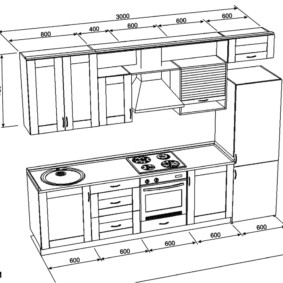 Design lineare della cucina