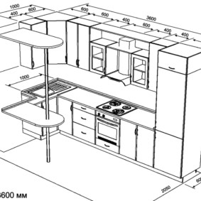 Projet de casque d'angle avec comptoir de bar