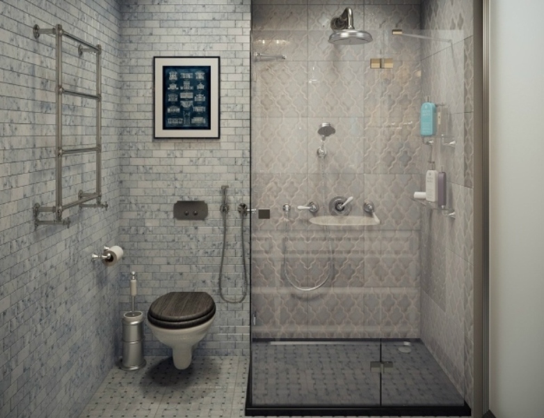 salle de bain combinée avec douche