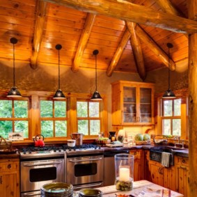 cuisine chic dans une maison en bois