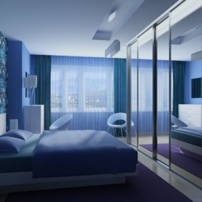 photo de conception de chambre bleue