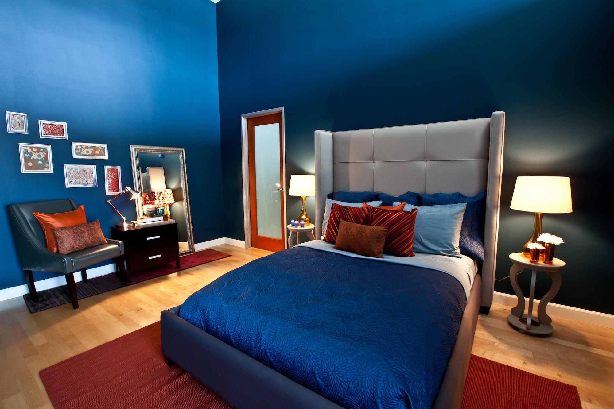 décor de chambre bleu