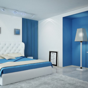 idee di arredamento camera da letto blu