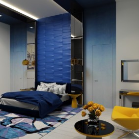 idee di decorazione camera da letto blu