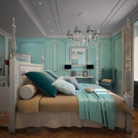 turquoise bedroom interior