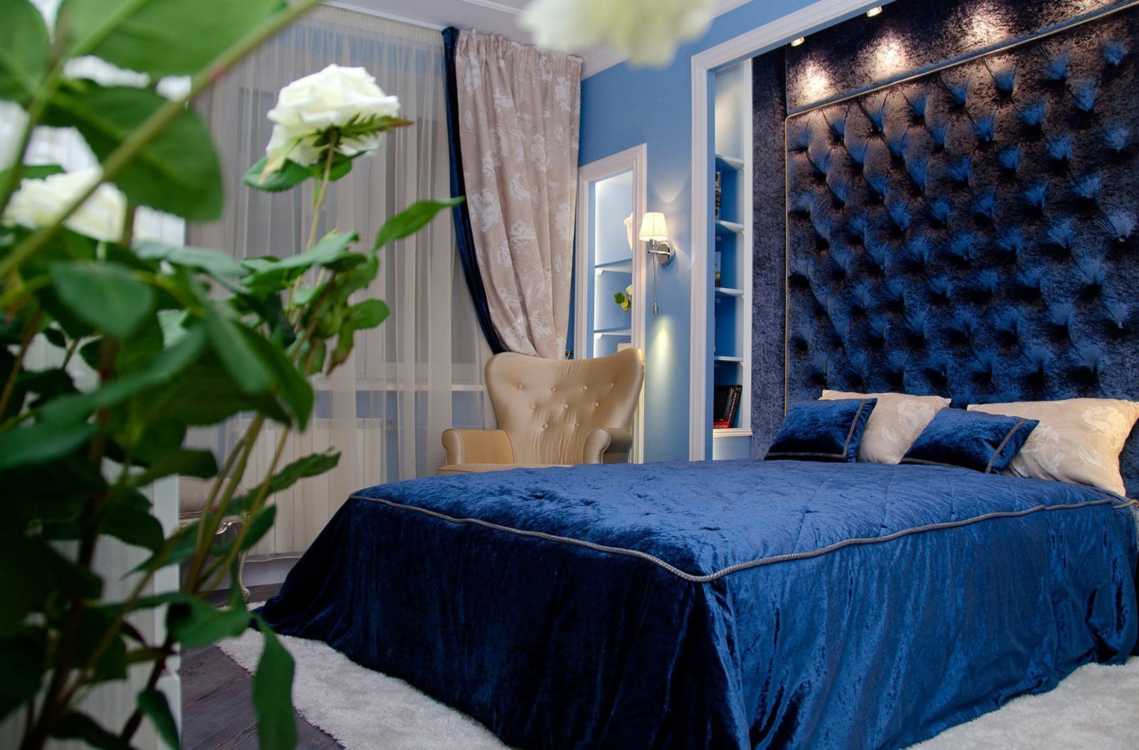 chambre en photo design bleu