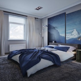 chambre en intérieur bleu