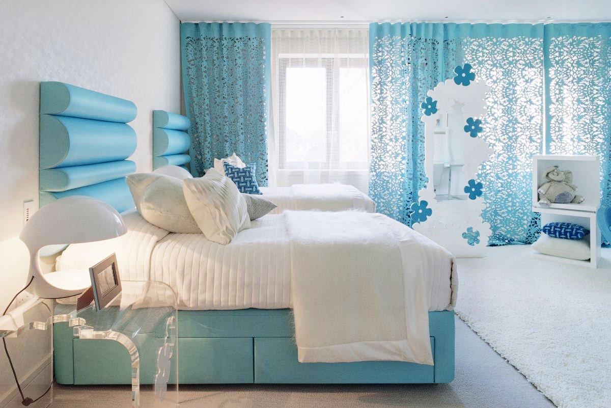 décor de chambre bleu