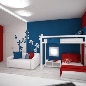 photo intérieure de la chambre rouge