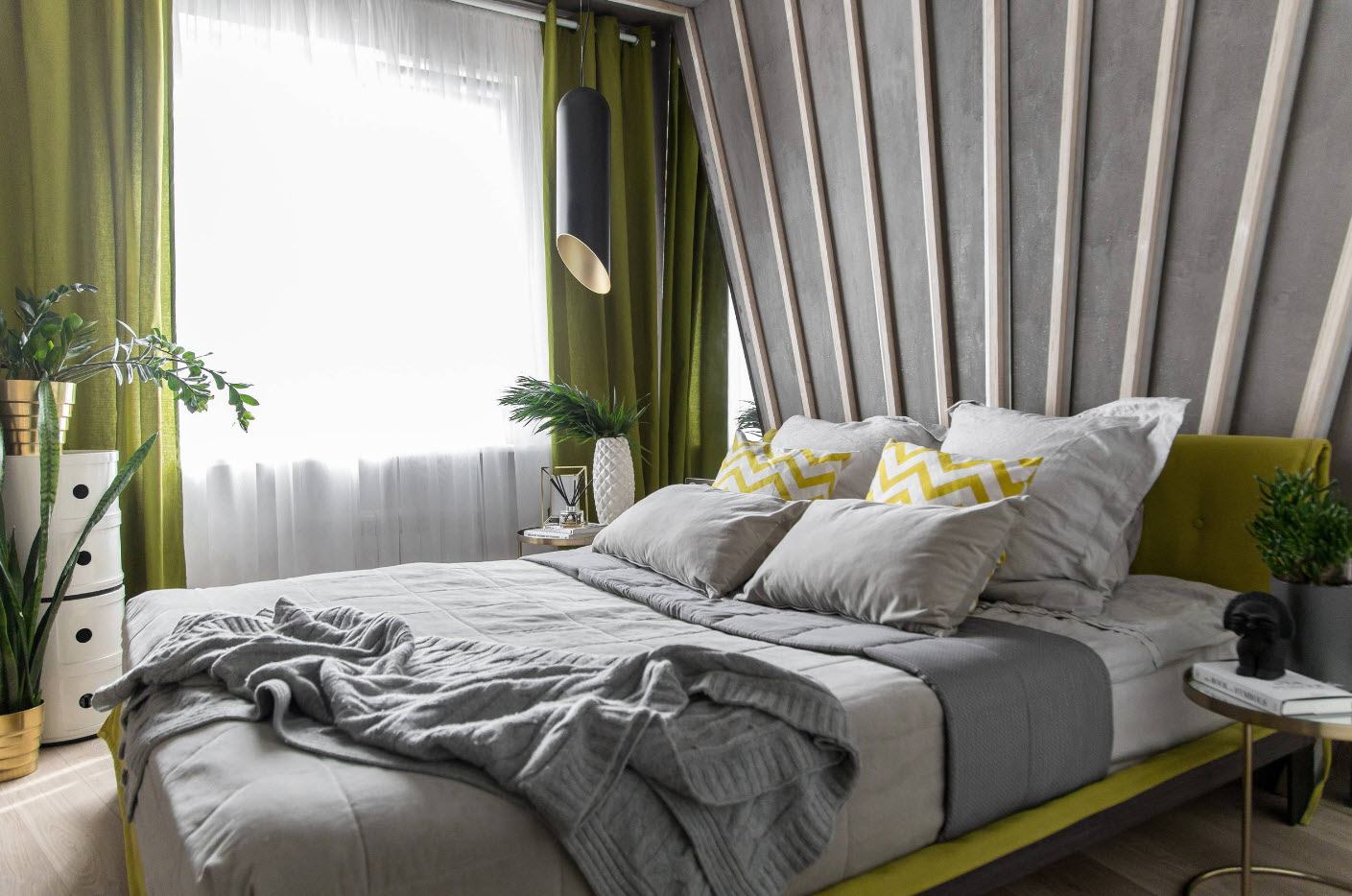 Chambre verte photo scandinave