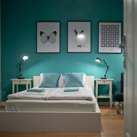 décor de chambre verte