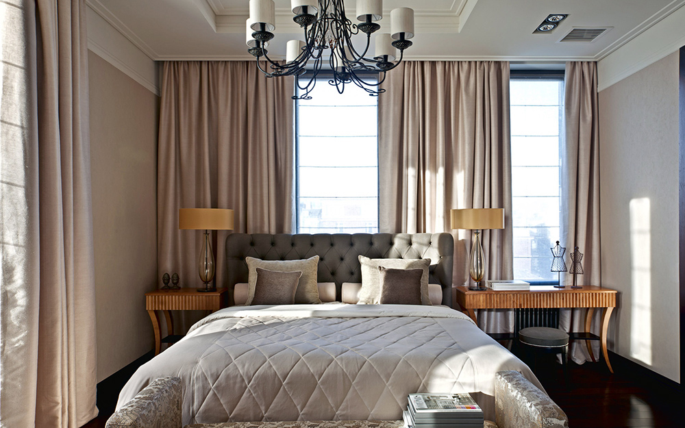 bedroom with a bed by the window